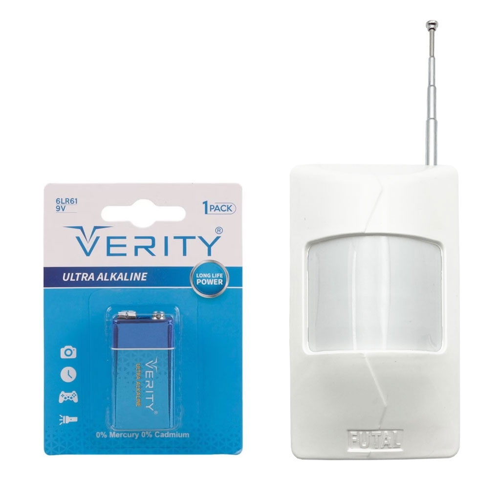 سنسور چشمی بیسیم فوتال (Futal) مدل F-905 + باتری کتابی آلکالاین 1 سنسور چشمی بیسیم فوتال (Futal) مدل F-905 + باتری کتابی آلکالاین